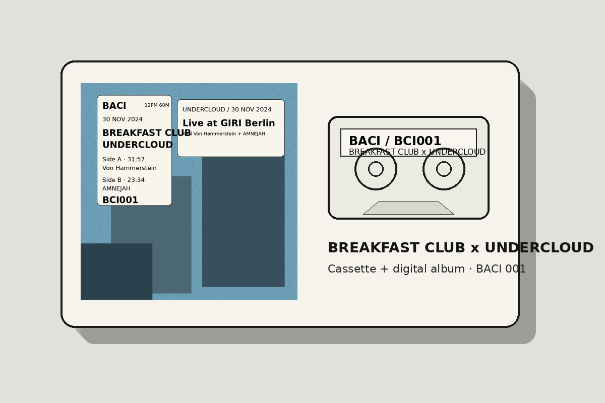 BACI Breakfast Club x Undercloud cassette product image